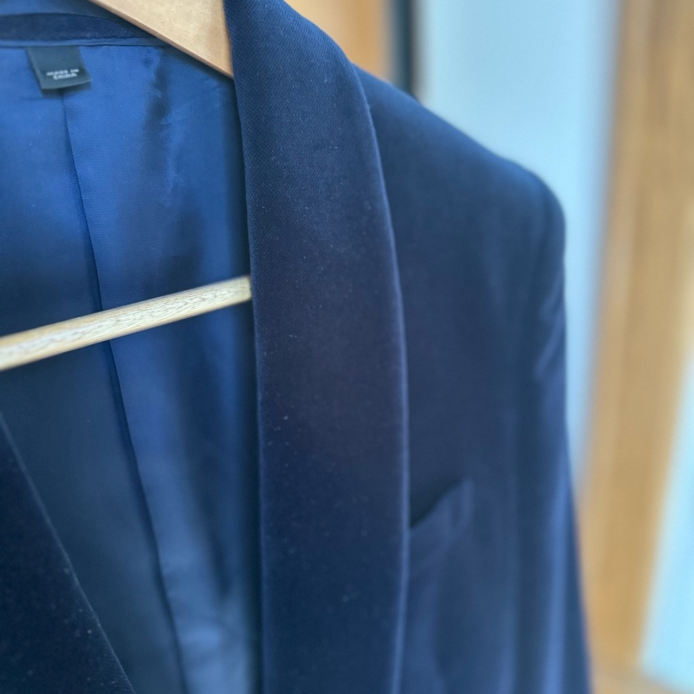 J. Crew Ludlow Navy Blue Velvet Blazer - Picture 5 of 5